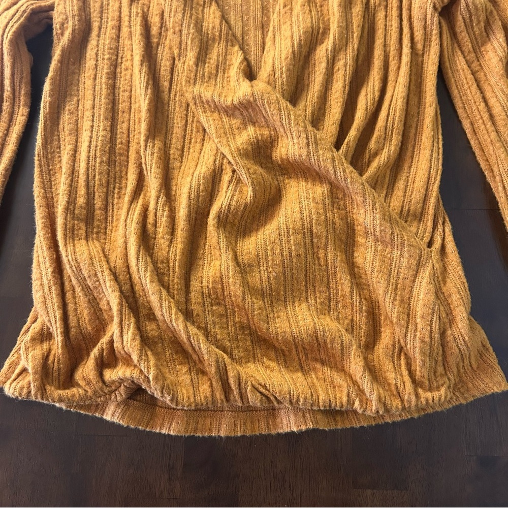 Anthropologie Maeve Rafela Hacci Surplice Faux Wrap Top Sweater Size XS - Picture 7 of 16